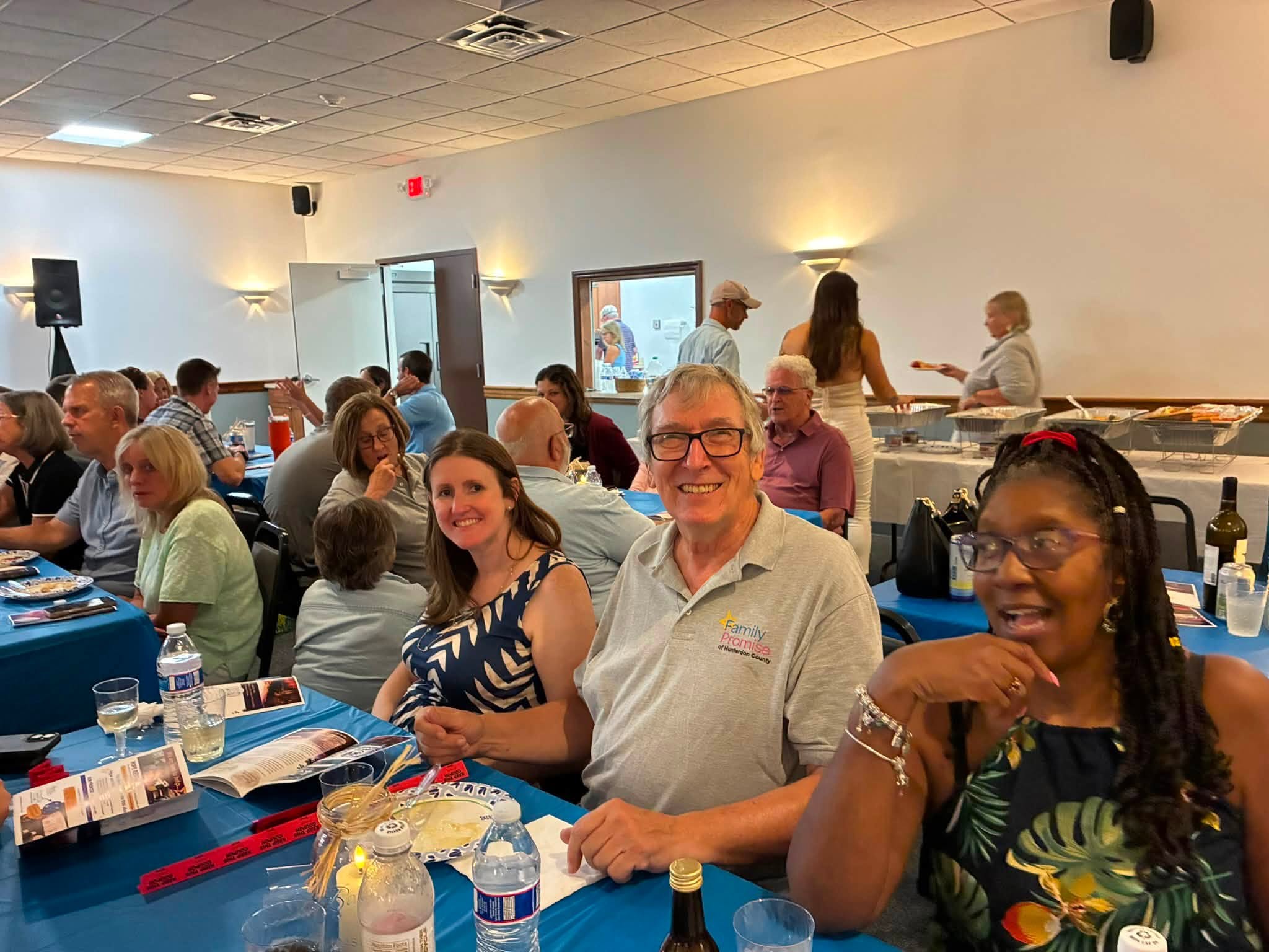 Comedian John McClellan performs at Family Promise of Hunterdon County's inaugural Summer Dinner & Comedy Night fundraiser at the Clinton Firehouse in Clinton, New Jersey